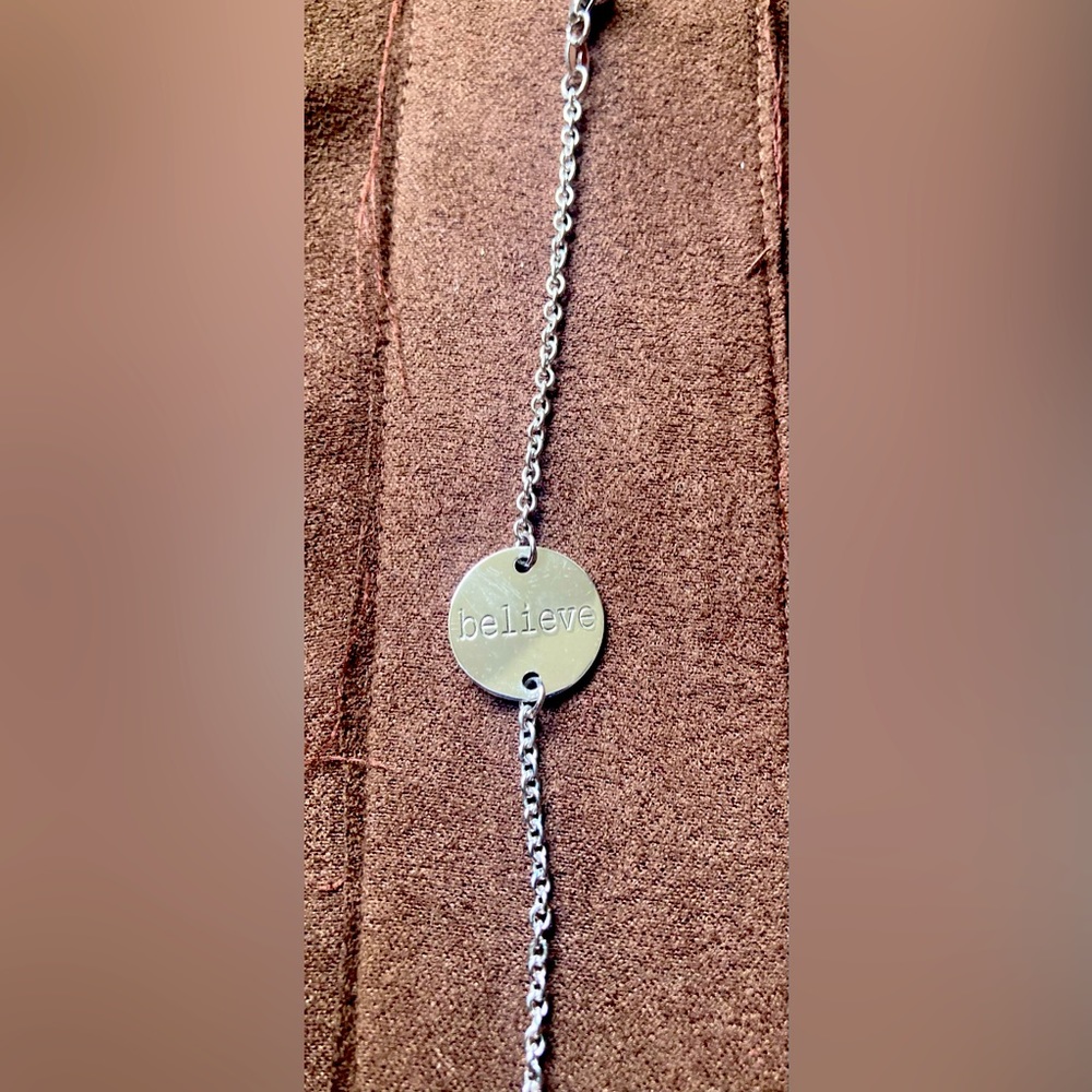 Ross Simons 7.25” Sterling Silver “Believe” Bracelet